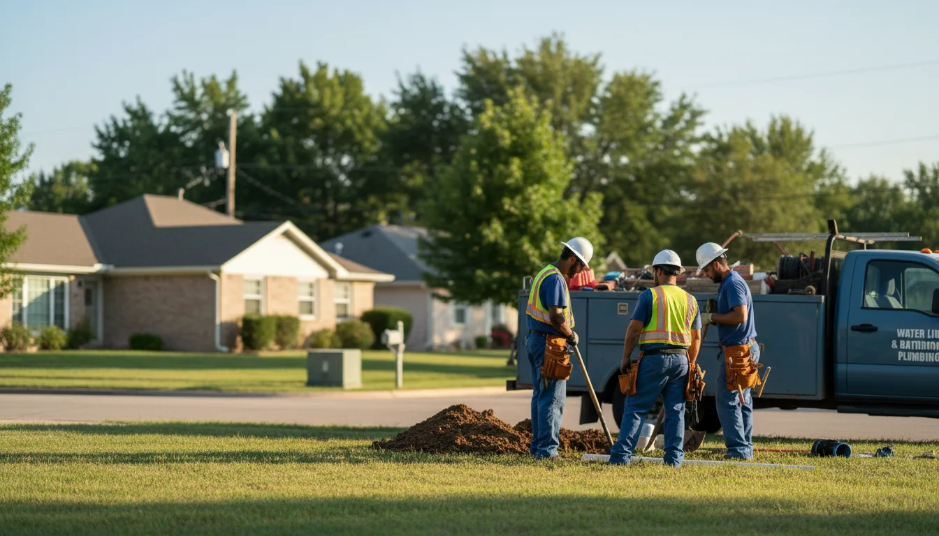 Residential water line and bathroom plumbing service in Burlington, TX